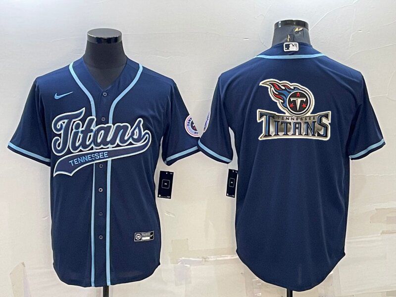 Men Tennessee Titans Blank Blue 2022 Nike Co branded NFL Jersey4